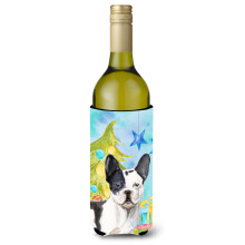 Caroline's Treasures Black White French Bulldog Christmas Decorative Bottle Hugger 750ml Multicolor