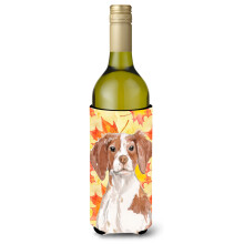 Caroline's Treasures Brittany Spaniel Fall Decorative Bottle Hugger 750ml Multicolor