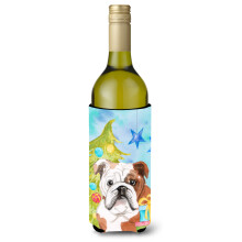 Caroline's Treasures English Bulldog Christmas Decorative Bottle Hugger 750ml Multicolor