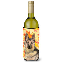 Caroline's Treasures German Shepherd Fall Decorative Bottle Hugger 750ml Multicolor
