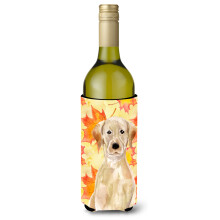 Caroline's Treasures Yellow Labrador Fall Decorative Bottle Hugger 750ml Multicolor