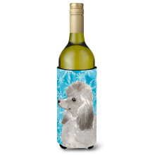 Caroline's Treasures Grey Standard Poodle Winter Decorative Bottle Hugger 750ml Multicolor