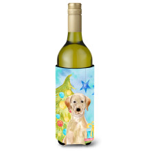Caroline's Treasures Yellow Labrador Christmas Decorative Bottle Hugger 750ml Multicolor