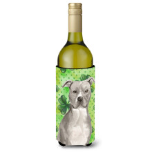 Caroline's Treasures Staffordshire Bull Terrier St. Patrick's Decorative Bottle Hugger 750ml Multicolor