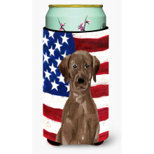 Caroline's Treasures Chokolade Labrador Patriotic Dekorative Can Hugger Tall Multicolor""""