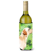 Caroline's Treasures Yellow Labrador #2 St. Patrick's Decorative Bottle Hugger 750ml Multicolor