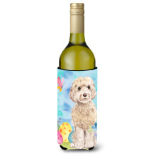 """"Caroline's Treasures Champagne Cockapoo Easter Decorative Bottle Hugger 750ml Multicolor""""