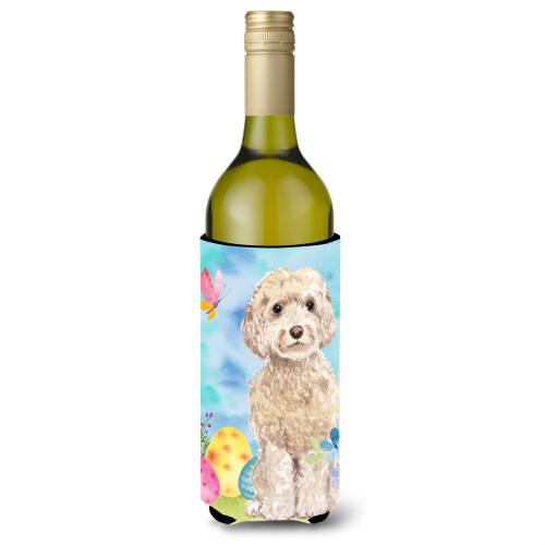 """"Caroline's Treasures Champagne Cockapoo Easter Decorative Bottle Hugger  750ml  Multicolor""""