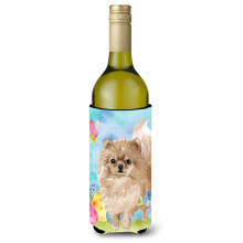 Caroline's Treasures Pomeranian Easter Decorative Bottle Hugger  750ml  Multicolor