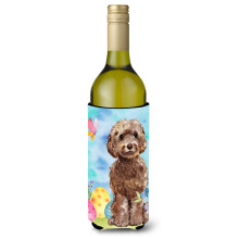 Caroline's Treasures Brown Cockapoo Easter Decorative Bottle Hugger 750ml Multicolor
