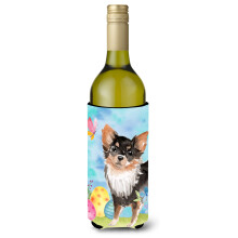 Caroline's Treasures Long Haired Chihuahua Easter Decorative Bottle Hugger 750ml Multicolor