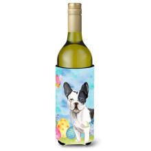 Caroline's Treasures Black White French Bulldog Easter Decorative Bottle Hugger 750ml Multicolor