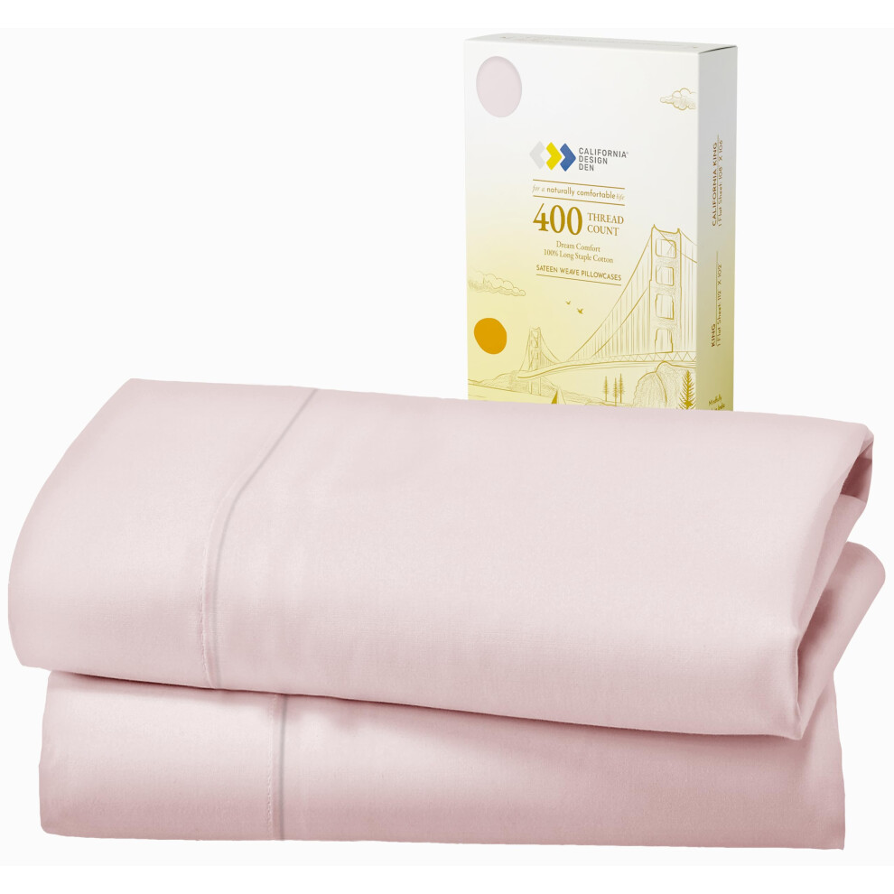 California Design Den Ensemble de taies d'oreiller standard Queen Size - 400 fils au pouce carr    100 % satin de coton Lot de 2 taies d'oreiller r