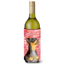 """"Caroline's Treasures Miniature Pinscher #2 Love Decorative Bottle Hugger 750ml Multicolor""""
