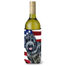 """"Caroline's Treasures Black Russian Terrier Patriotic Decorative Bottle Hugger 750ml Multicolor""""