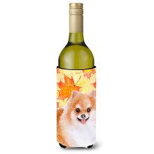 """"Caroline's Treasures Pomeranian #2 Fall Decorative Bottle Hugger 750ml Multicolor""""