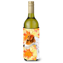""""Caroline's Treasures Fox Terrier Fall Decorative Bottle Hugger 750ml Multicolor""""