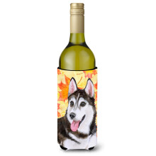 Caroline's Treasures Siberian Husky #2 Fall Decorative Bottle Hugger 750ml Multicolor