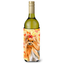 "Caroline's Treasures Yorkshire Terrier Outono Porta Garrafa Decorativo, 750ml, Multicolor"