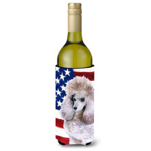 Caroline's Treasures Poodle Patriotic Decorative Bottle Hugger  750ml  Multicolor