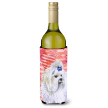 "Caroline's Treasures Maltês Amor Garrafa Decorativa, 750ml, Multicolor"