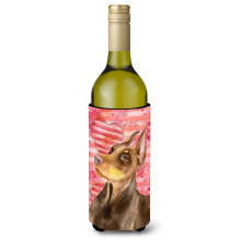""""Caroline's Treasures Doberman Pinscher Love Decorative Bottle Hugger 750ml Multicolor""""