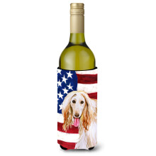 Caroline's Treasures Afghan Hound Patriotic Decorative Bottle Hugger 750ml Multicolor