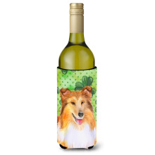 """"Caroline's Treasures Sheltie St Patrick's Decorative Bottle Hugger 750ml Multicolor""""