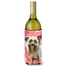 Caroline's Treasures Chinese Crested Love Decorative Bottle Hugger 750ml Multicolor