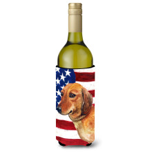 Caroline's Treasures Dachshund Patriotic Decorative Bottle Hugger 750ml Multicolor