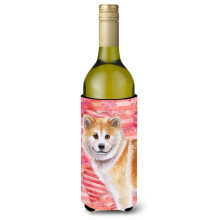 Caroline's Treasures Shiba Inu Love Decorative Bottle Hugger  750ml  Multicolor