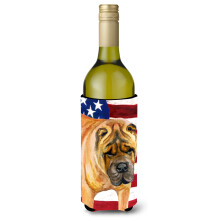 """"Caroline's Treasures Shar Pei Patriotic Decorative Bottle Hugger 750ml Multicolor""""