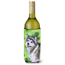 Caroline's Treasures Alaskan Malamute St Patrick's Decorative Bottle Hugger 750ml Multicolor
