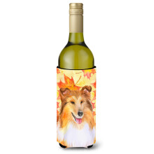 """"Caroline's Treasures Sheltie Fall Decorative Bottle Hugger 750ml Multicolor""""