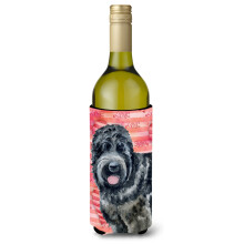 Caroline's Treasures Black Russian Terrier Love Decorative Bottle Hugger 750ml Multicolor
