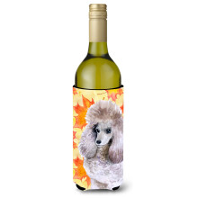 Caroline's Treasures Poodle Fall Decorative Bottle Hugger 750ml Multicolor