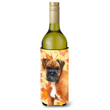Caroline's Treasures German Boxer Fall Decorative Bottle Hugger  750ml  Multicolor
