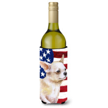 "Caroline's Treasures Chihuahua Patriótico Garrafa Decorativa, 750ml, Multicolor"