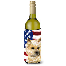 """"Caroline's Treasures Cairn Terrier Patriotic Decorative Bottle Hugger  750ml  Multicolor""""