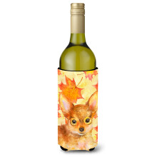 Caroline's Treasures Toy Terrier Fall Decorative Bottle Hugger  750ml  Multicolor