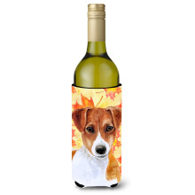 Caroline's Treasures Jack Russell Terrier Fall Decorative Bottle Hugger 750ml Multicolor