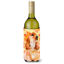 Caroline's Treasures Cocker Spaniel Fall Decorative Bottle Hugger 750ml Multicolor