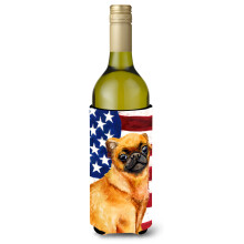 """"Caroline's Treasures Small Brabant Griffon Patriotic Decorative Bottle Hugger  750ml  Multicolor""""