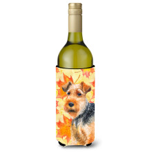 Caroline's Treasures Welsh Terrier Fall Decorative Bottle Hugger 750ml Multicolor