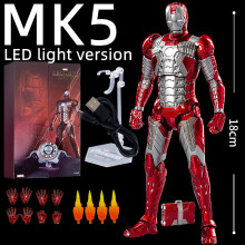 (MK5 LED) Zd Toys Iron Man WITH LED LIGHT TONY STARK Model Action Figure