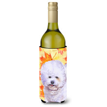 Caroline's Treasures Bichon Frise Fall Decorative Bottle Hugger  750ml  Multicolor