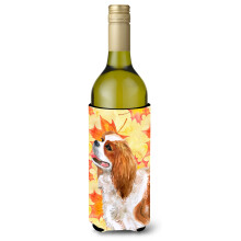 """"Caroline's Treasures Cavalier Spaniel Fall Decorative Bottle Hugger 750ml Multicolor""""