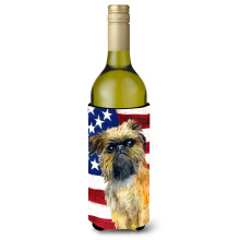 Caroline's Treasures Brussels Griffon Patriotic Decorative Bottle Hugger 750ml Multicolor