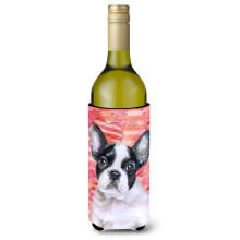 """"Caroline's Treasures French Bulldog Black White Love Decorative Bottle Hugger 750ml Multicolor""""
