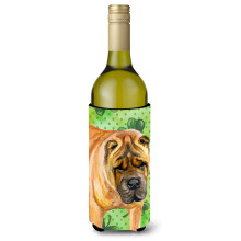 Caroline's Treasures Shar Pei St Patrick's Decorative Bottle Hugger 750ml Multicolor